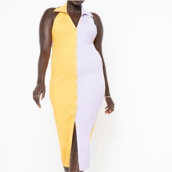 Eloquii Dresses & Skirts - ELOQUII Colorblocked Halter Sweater Dress